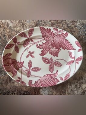 Vintage Homer Laughlin Oval Serving Platter in Rose Fantasy pattern